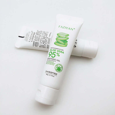 Aloe Vera Face Cream tubes showcasing soothing gel ingredients, ideal for general skincare and hydration, 60g tubes.