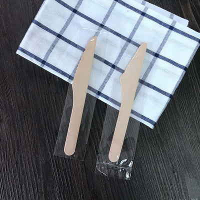 Disposable fork wooden environmental protection tableware knife fork spoon ice cream spoon set