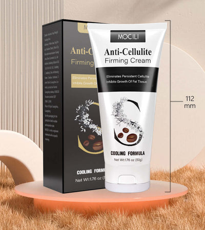 MOCILI Anti-Cellulite Firming Cream 50G packaging with cooling formula, designed to reduce cellulite and tighten skin.