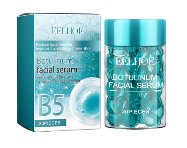 B5 Facial Capsules by EELHOE, showcasing 30 pieces of hydrating serum with hyaluronic acid and collagen.