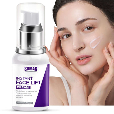 50ml instant face lift cream for smooth skin with collagen and hyaluronic acid, perfect for all skin types.