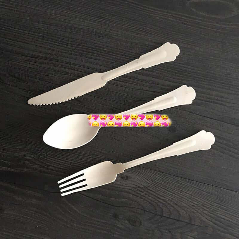 Disposable fork wooden environmental protection tableware knife fork spoon ice cream spoon set