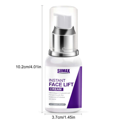 50ml Instant Face Lift Cream with collagen and hyaluronic acid for firm and smooth skin in pump bottle