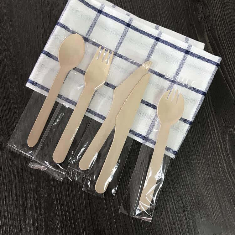 Disposable fork wooden environmental protection tableware knife fork spoon ice cream spoon set