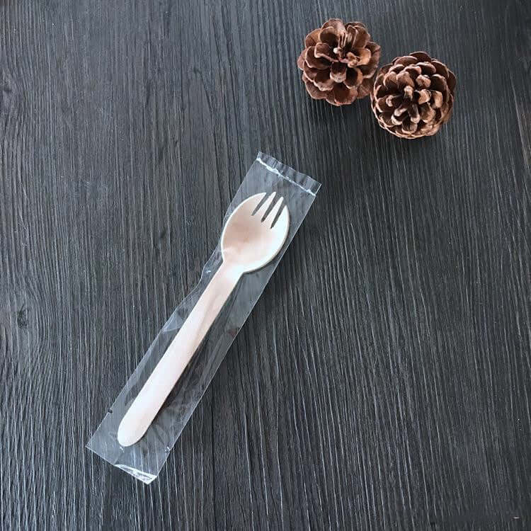 Disposable fork wooden environmental protection tableware knife fork spoon ice cream spoon set