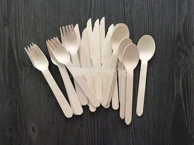 Disposable fork wooden environmental protection tableware knife fork spoon ice cream spoon set