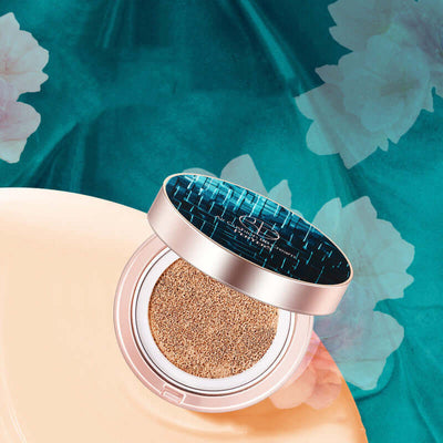 Air Protection Cream Liquid Foundation in an elegant cushion compact, featuring nourishing powder cream with ivory color.