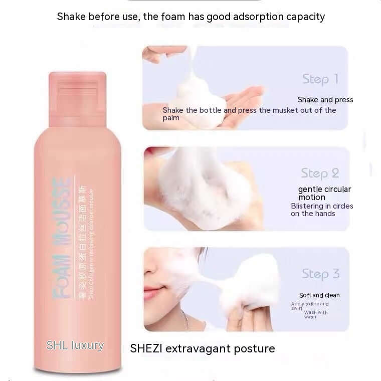 Women's Collagen Brushed Mousse Bubble Facial Cleanser